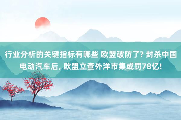 行业分析的关键指标有哪些 欧盟破防了? 封杀中国电动汽车后, 欧盟立查外洋市集或罚78亿!