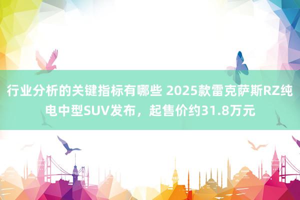 行业分析的关键指标有哪些 2025款雷克萨斯RZ纯电中型SUV发布，起售价约31.8万元