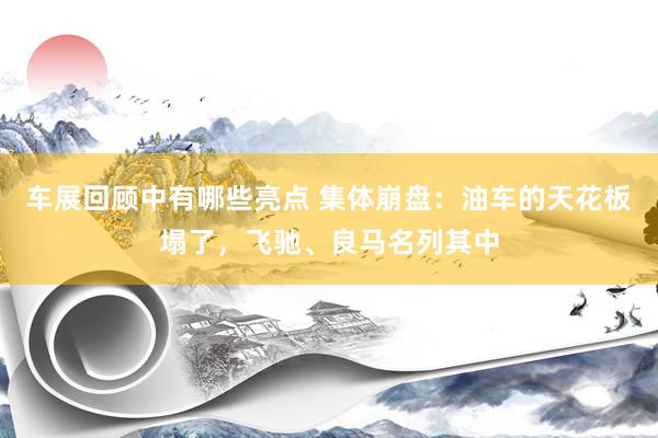 车展回顾中有哪些亮点 集体崩盘：油车的天花板塌了，飞驰、良马名列其中