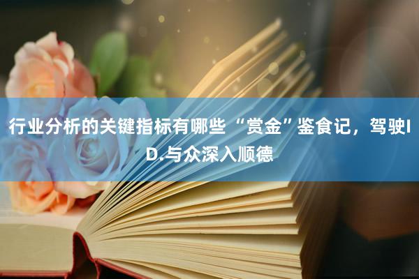 行业分析的关键指标有哪些 “赏金”鉴食记，驾驶ID.与众深入顺德