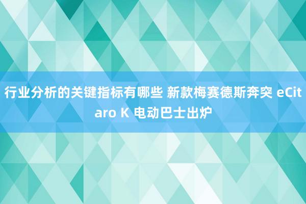 行业分析的关键指标有哪些 新款梅赛德斯奔突 eCitaro K 电动巴士出炉