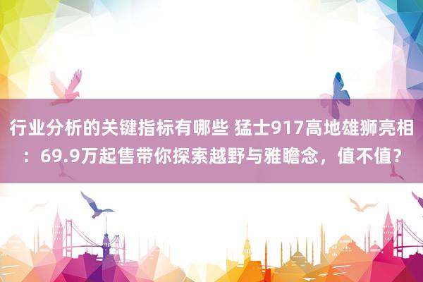 行业分析的关键指标有哪些 猛士917高地雄狮亮相：69.9万起售带你探索越野与雅瞻念，值不值？