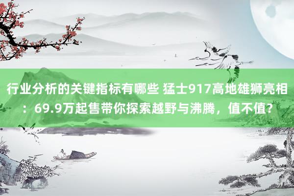 行业分析的关键指标有哪些 猛士917高地雄狮亮相：69.9万起售带你探索越野与沸腾，值不值？