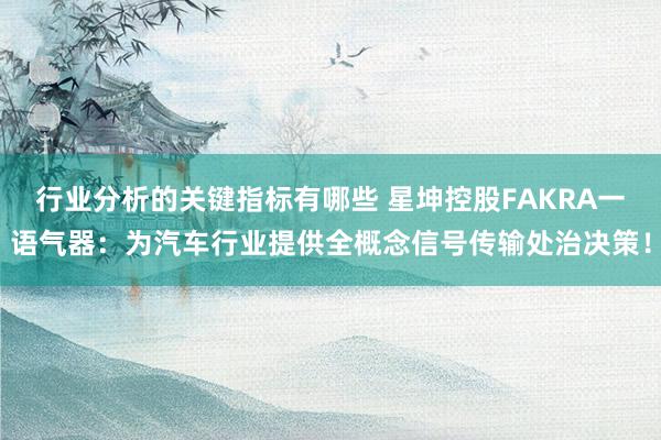 行业分析的关键指标有哪些 星坤控股FAKRA一语气器：为汽车行业提供全概念信号传输处治决策！