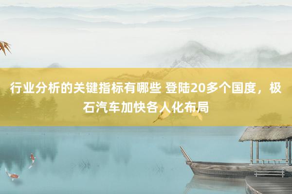 行业分析的关键指标有哪些 登陆20多个国度，极石汽车加快各人化布局