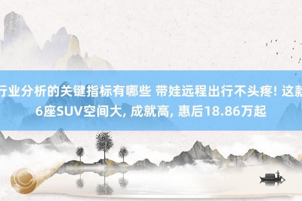 行业分析的关键指标有哪些 带娃远程出行不头疼! 这款6座SUV空间大, 成就高, 惠后18.86万起