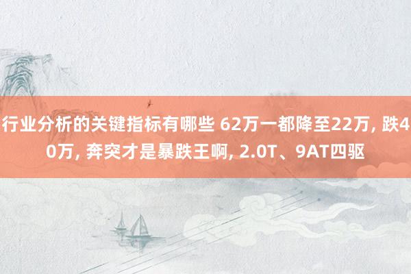 行业分析的关键指标有哪些 62万一都降至22万, 跌40万, 奔突才是暴跌王啊, 2.0T、9AT四驱