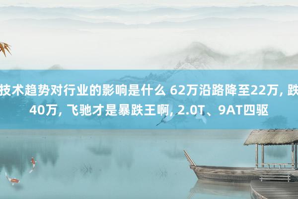 技术趋势对行业的影响是什么 62万沿路降至22万, 跌40万, 飞驰才是暴跌王啊, 2.0T、9AT四驱