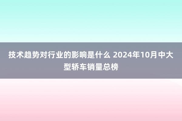 技术趋势对行业的影响是什么 2024年10月中大型轿车销量总榜