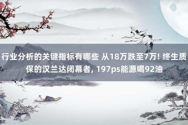 行业分析的关键指标有哪些 从18万跌至7万! 终生质保的汉兰达闭幕者, 197ps能源喝92油