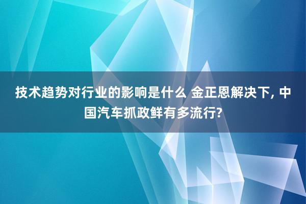 技术趋势对行业的影响是什么 金正恩解决下, 中国汽车抓政鲜有多流行?