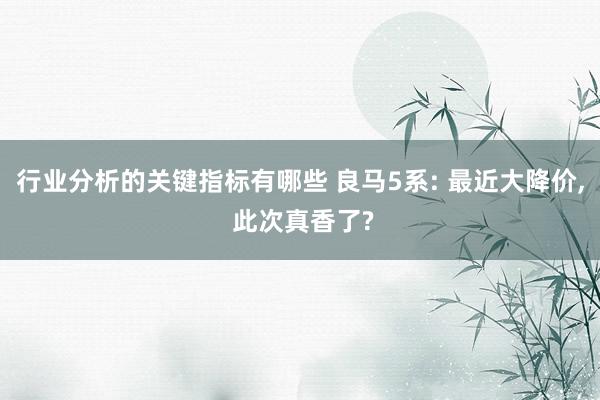 行业分析的关键指标有哪些 良马5系: 最近大降价, 此次真香了?