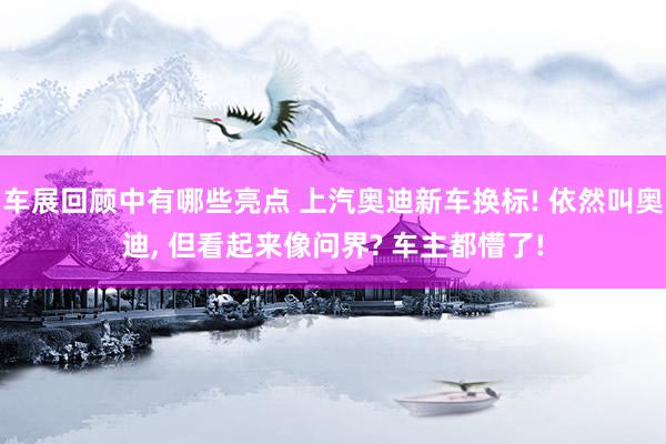 车展回顾中有哪些亮点 上汽奥迪新车换标! 依然叫奥迪, 但看起来像问界? 车主都懵了!