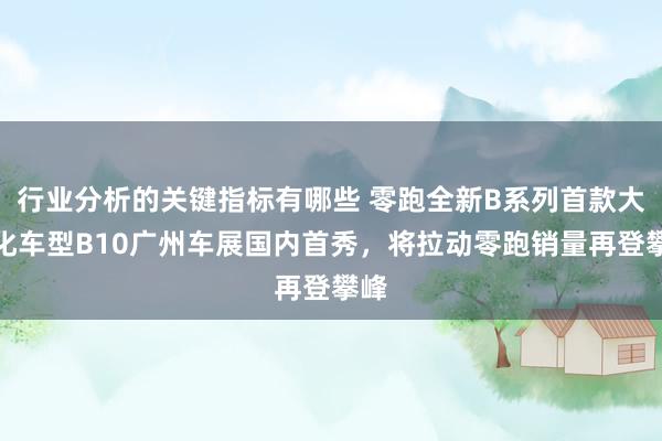 行业分析的关键指标有哪些 零跑全新B系列首款大众化车型B10广州车展国内首秀，将拉动零跑销量再登攀峰