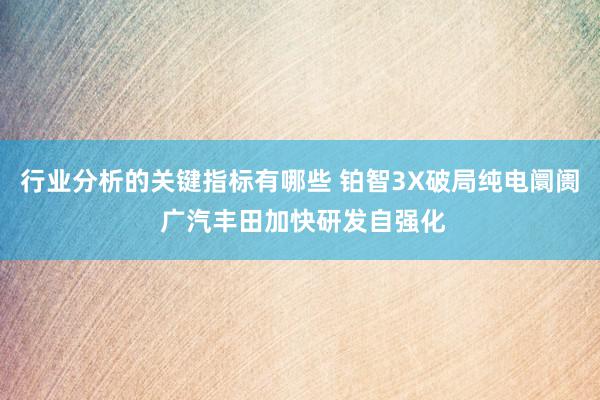 行业分析的关键指标有哪些 铂智3X破局纯电阛阓 广汽丰田加快研发自强化