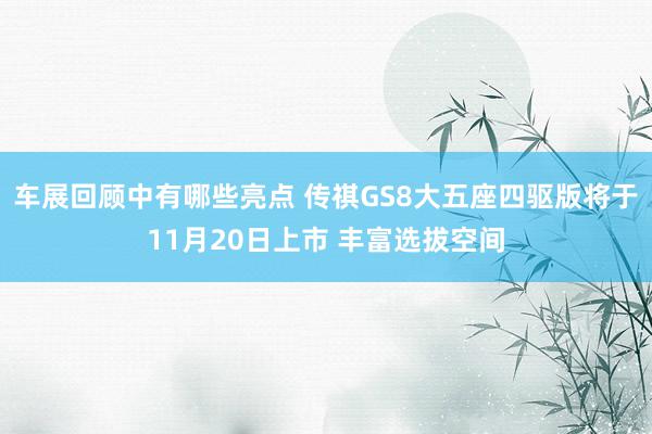 车展回顾中有哪些亮点 传祺GS8大五座四驱版将于11月20日上市 丰富选拔空间