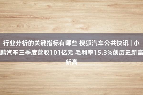 行业分析的关键指标有哪些 搜狐汽车公共快讯 | 小鹏汽车三季度营收101亿元 毛利率15.3%创历史新高