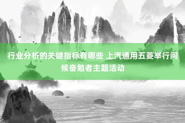 行业分析的关键指标有哪些 上汽通用五菱举行问候奋勉者主题活动