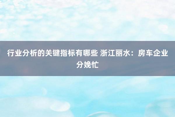 行业分析的关键指标有哪些 浙江丽水：房车企业分娩忙